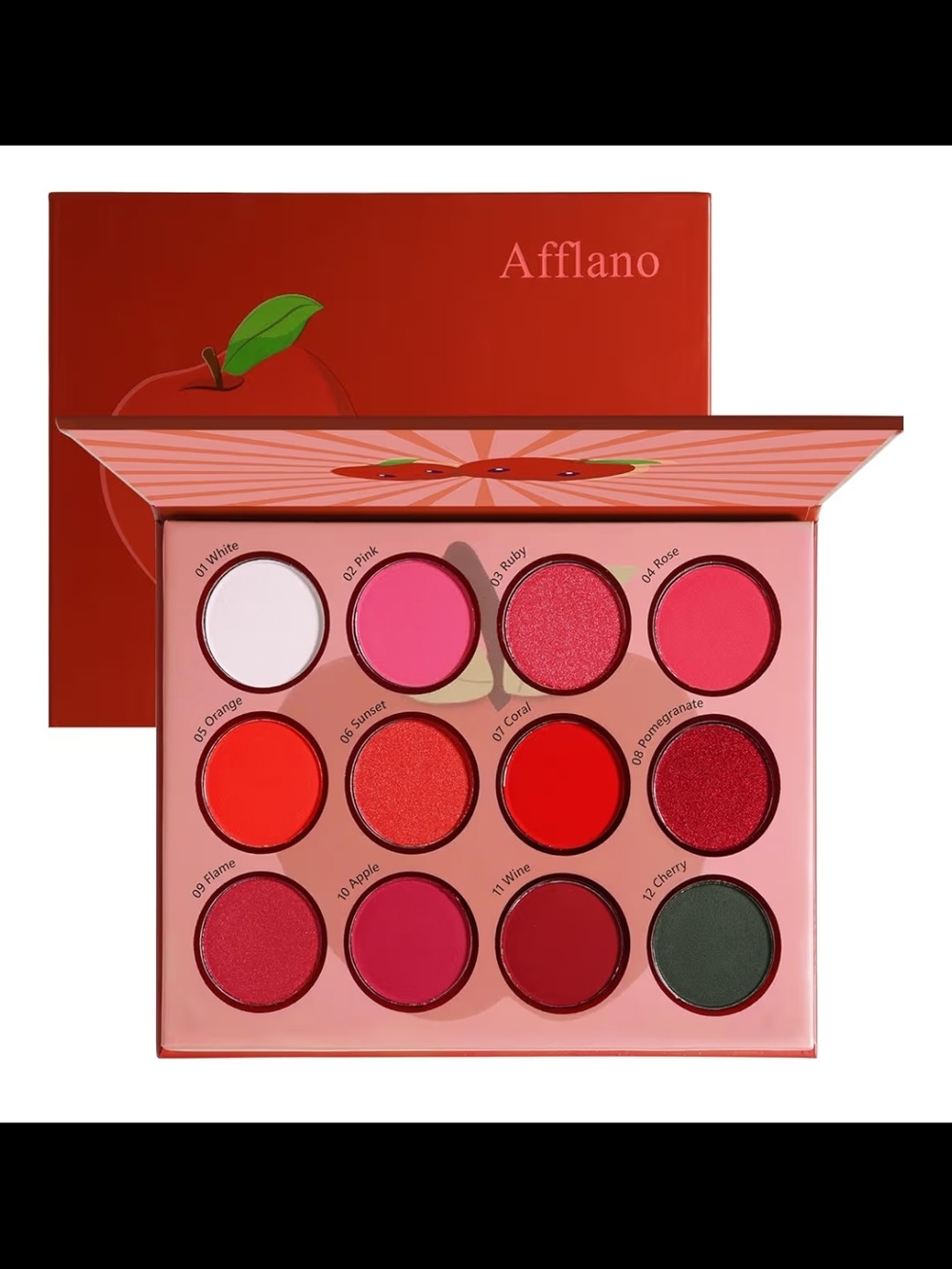 Brand New 12 Colors Long Lasting Waterproof Red Eyeshadow Palette